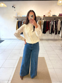 Blouse dentelle beige - Léna