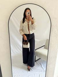 Blouse motifs marron - Inès