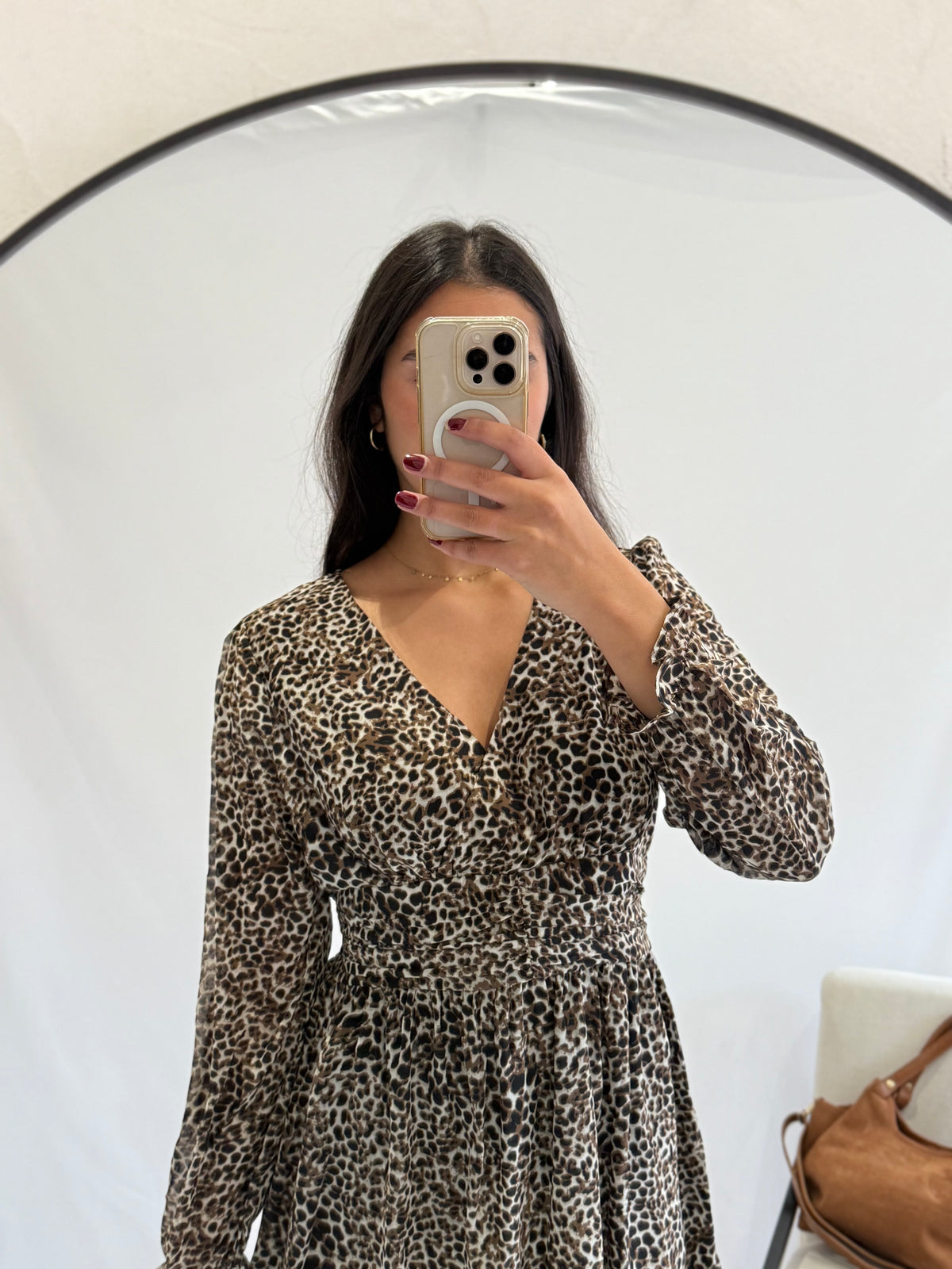 Robe courte marron - Elisa