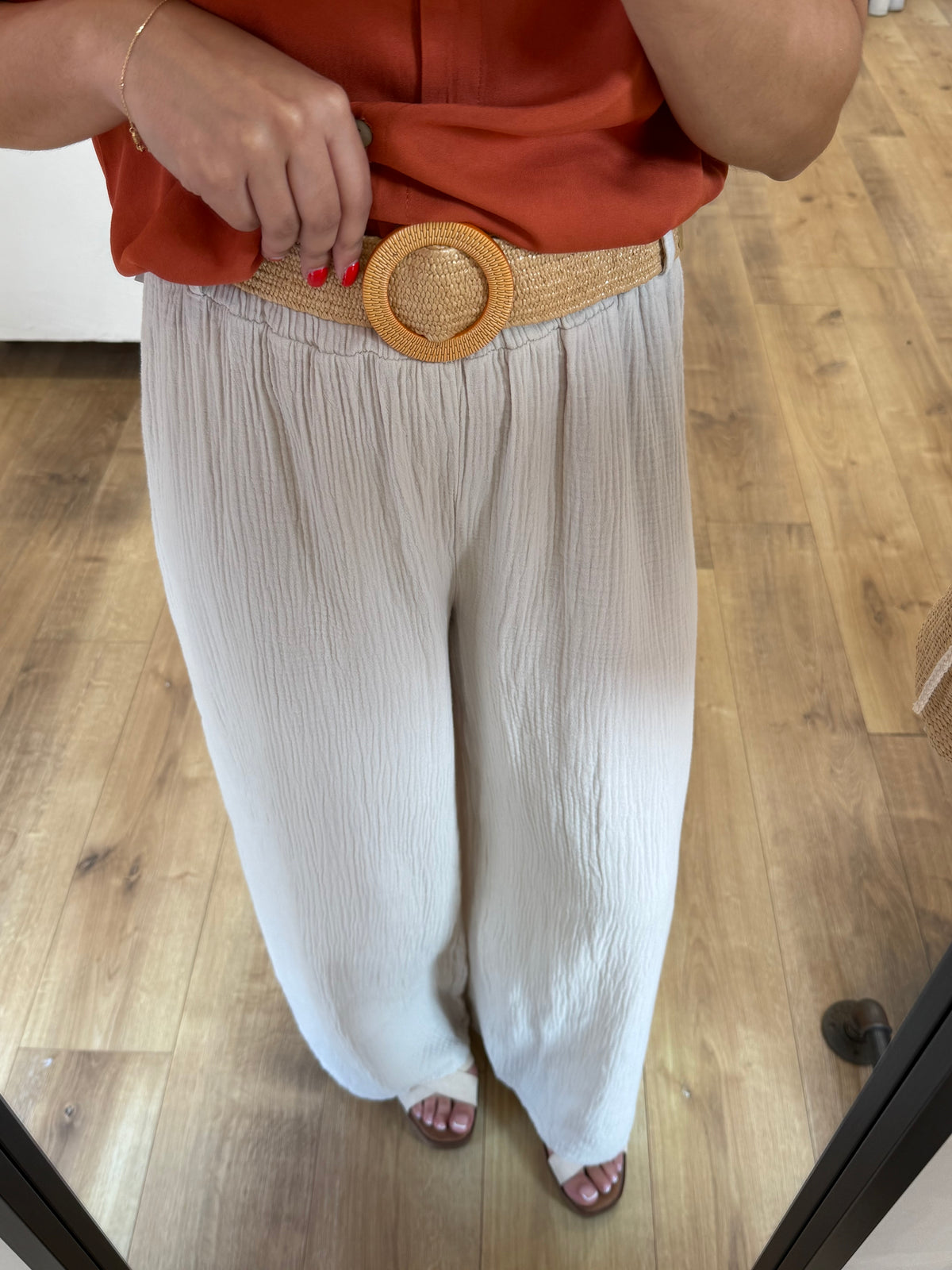 Pantalon beige gaze - Nadia
