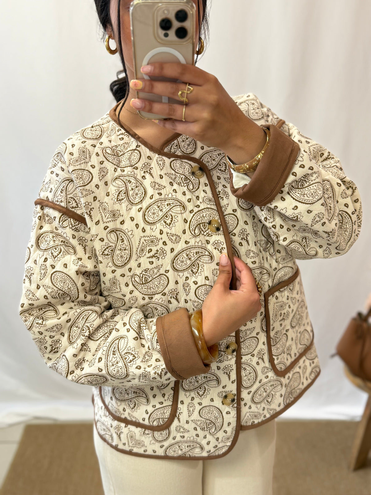 Veste motifs beige - Poris