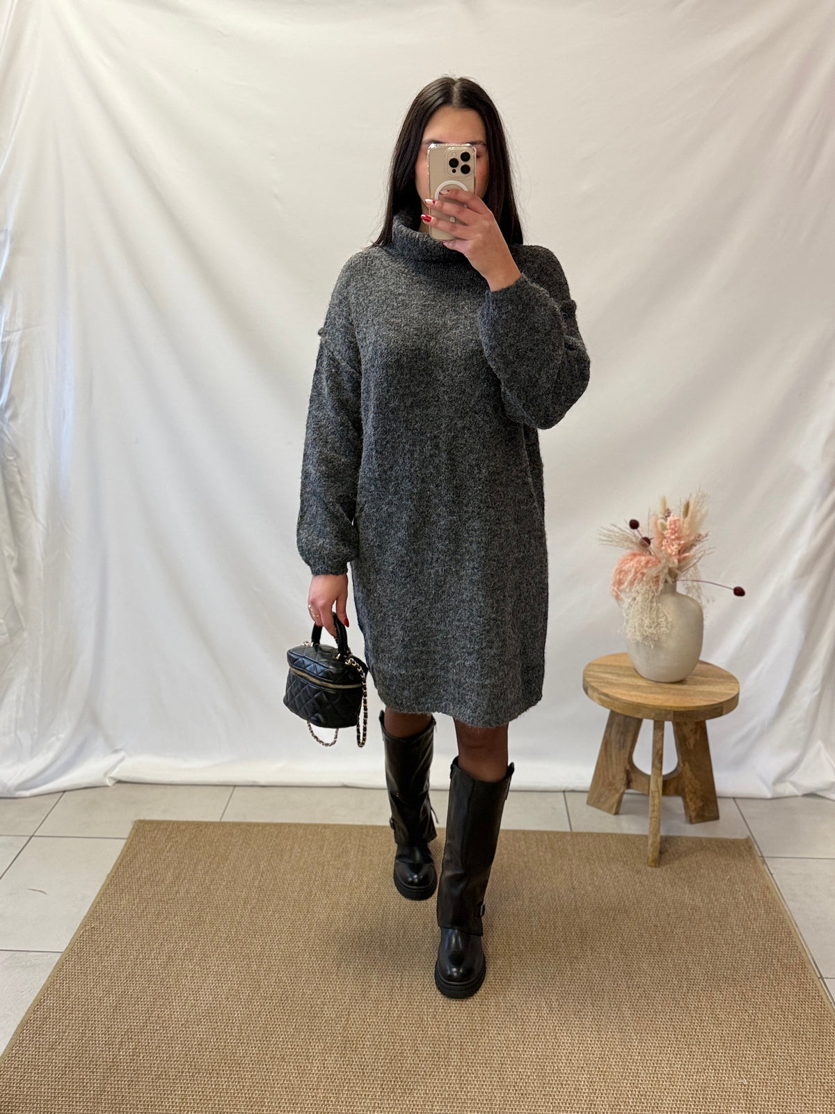 Robe pull gris foncé - Gulia