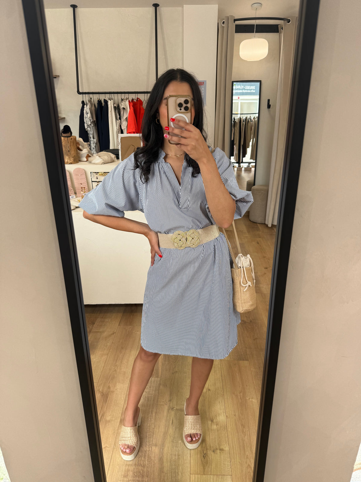 Robe marine - rayure