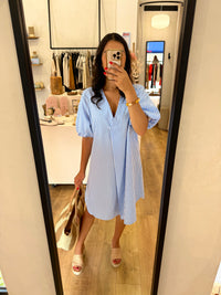 Robe bleu ciel - rayure