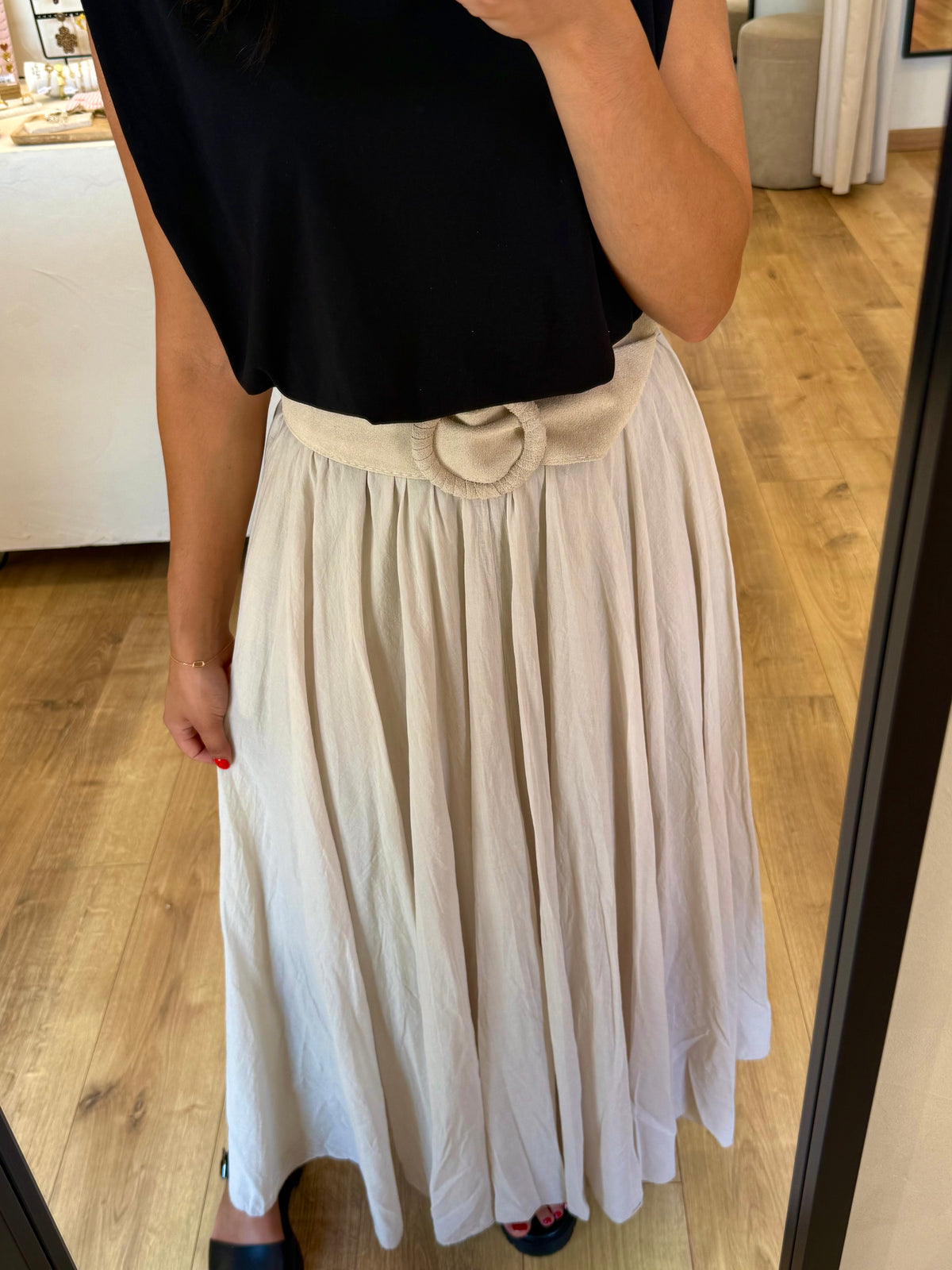 Jupe longue beige - Auda