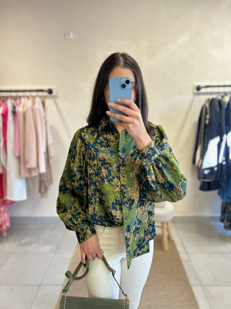 Blouse Vert Motifs -Éros