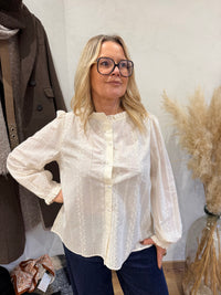 Blouse beige broderie GT - Louise
