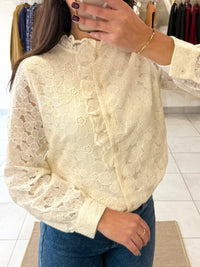 Blouse dentelle beige - Léna