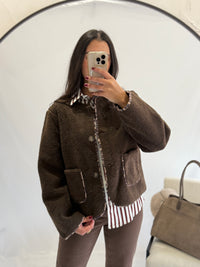 Veste moumoute choco - Léopard