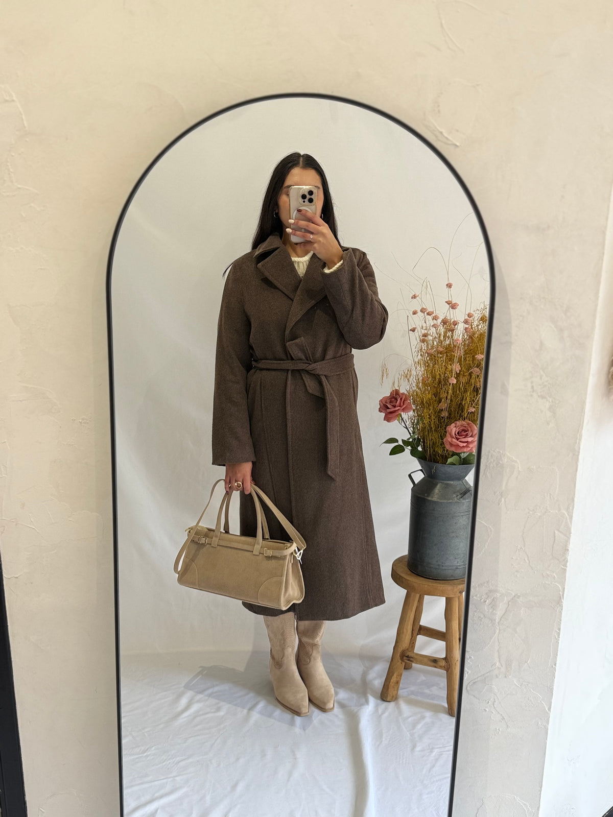 Manteau long coffee - Lio