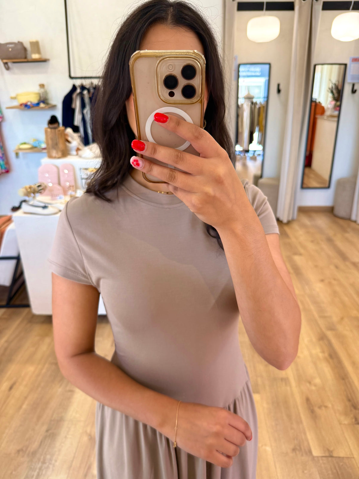 Robe longue taupe - camil