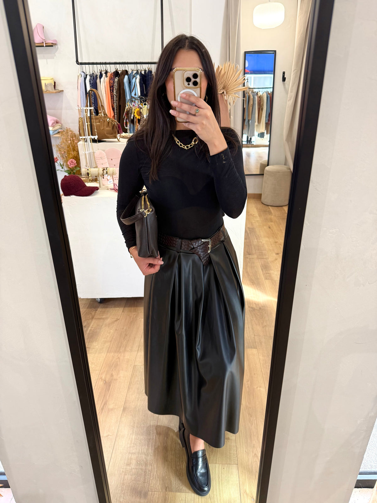 Jupe simili noir