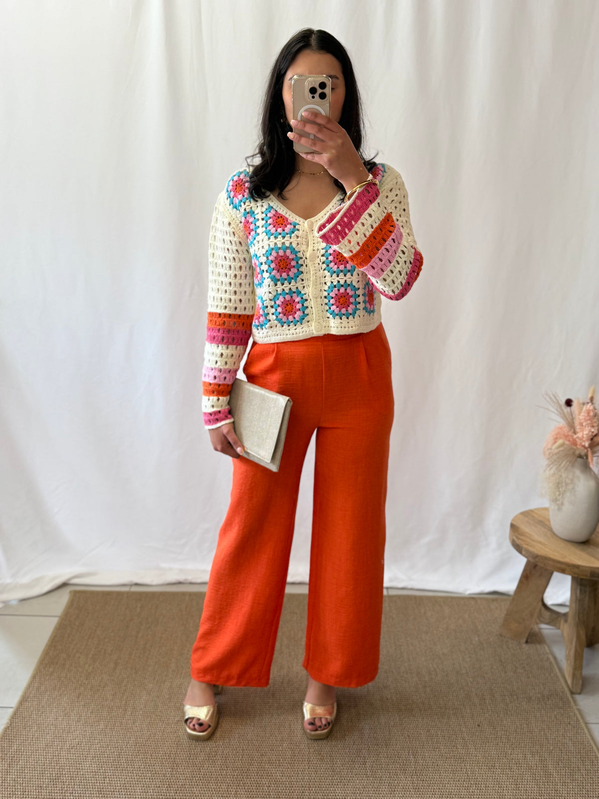 Pantalon fluide orange - Melina