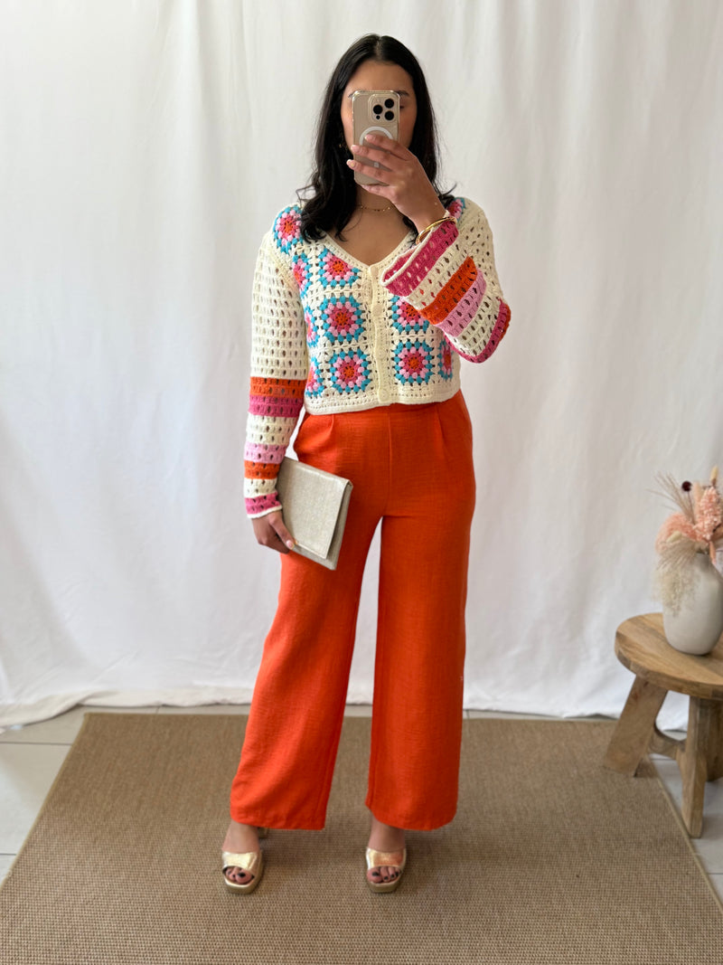 Pantalon fluide orange - Melina