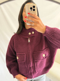 Veste maille - Prune