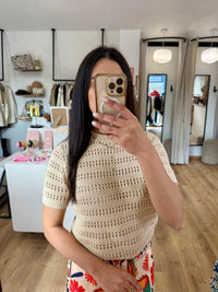 Haut crochet beige - Mya