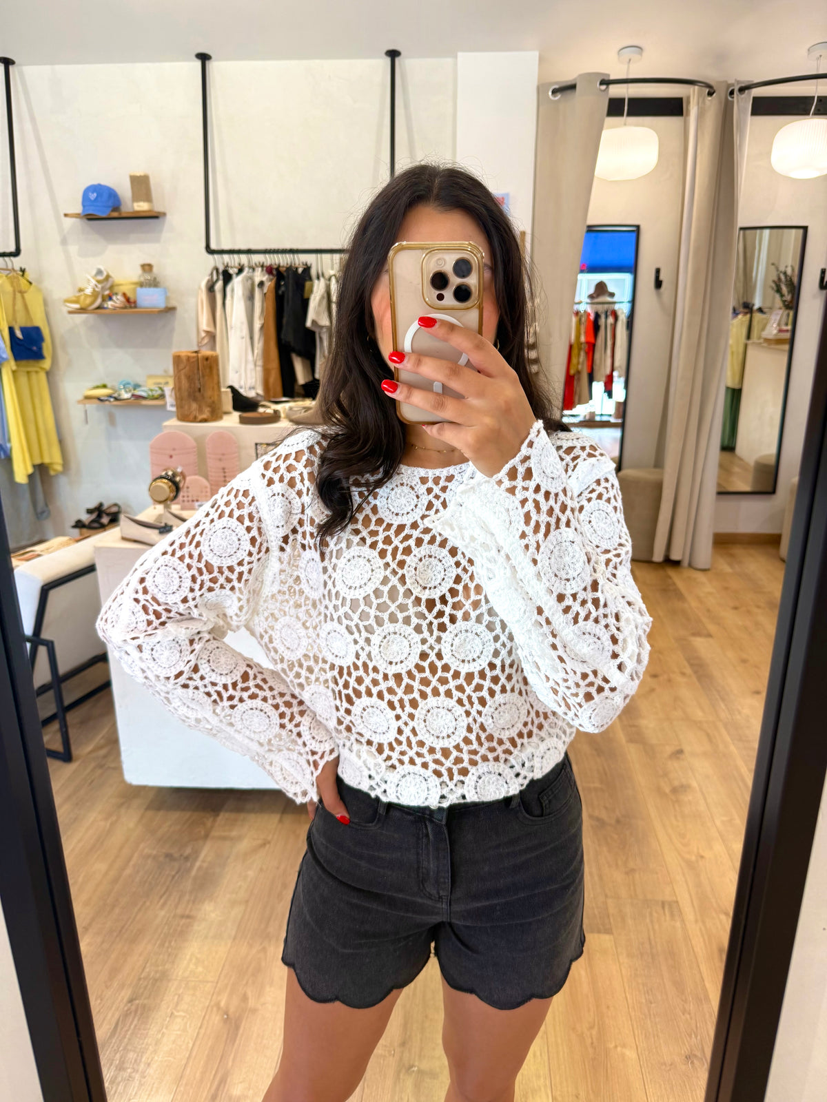 Haut crochet blanc-Romy