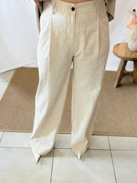 Pantalon rayure beige - Auda