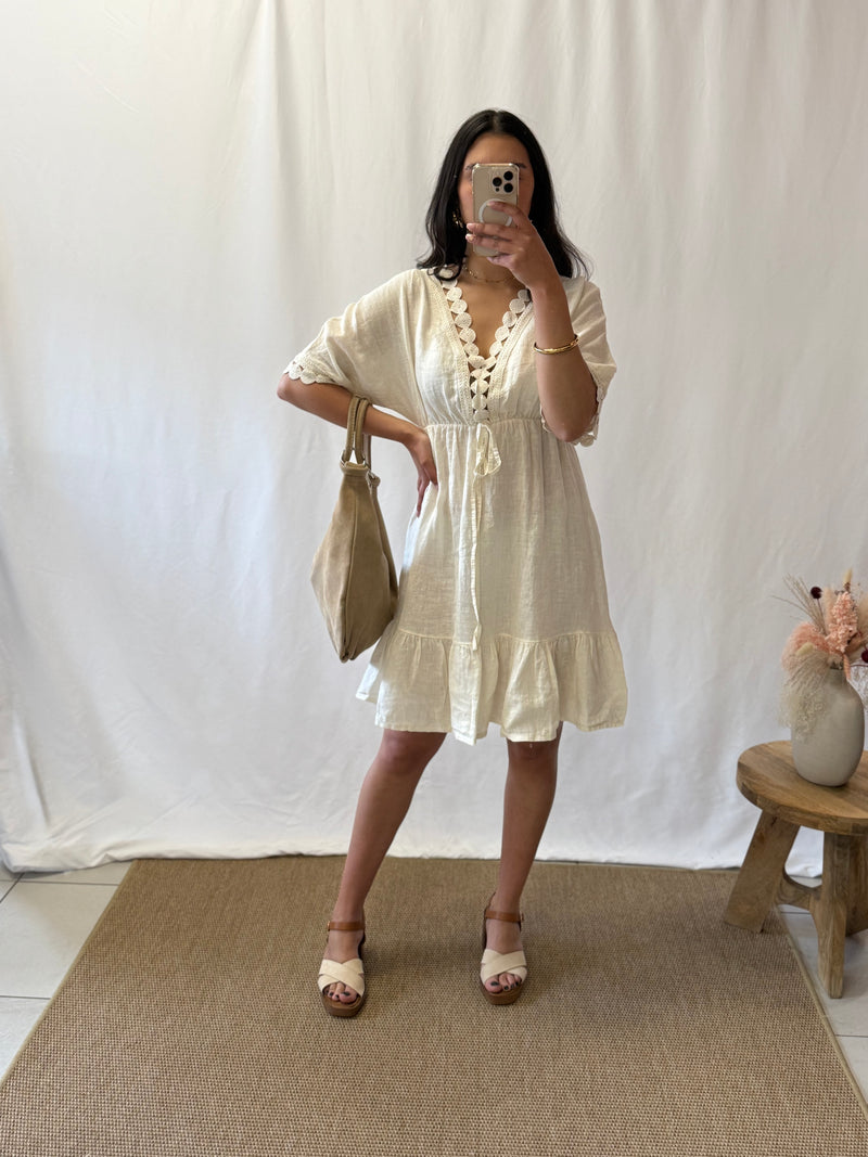 Robe broderie lin - Julio