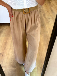 Pantalon gaze de coton - Camel