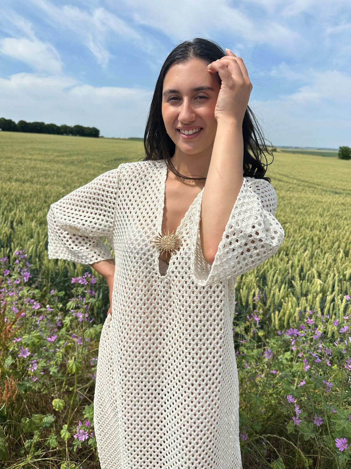 Robe crochet écru - Soleil