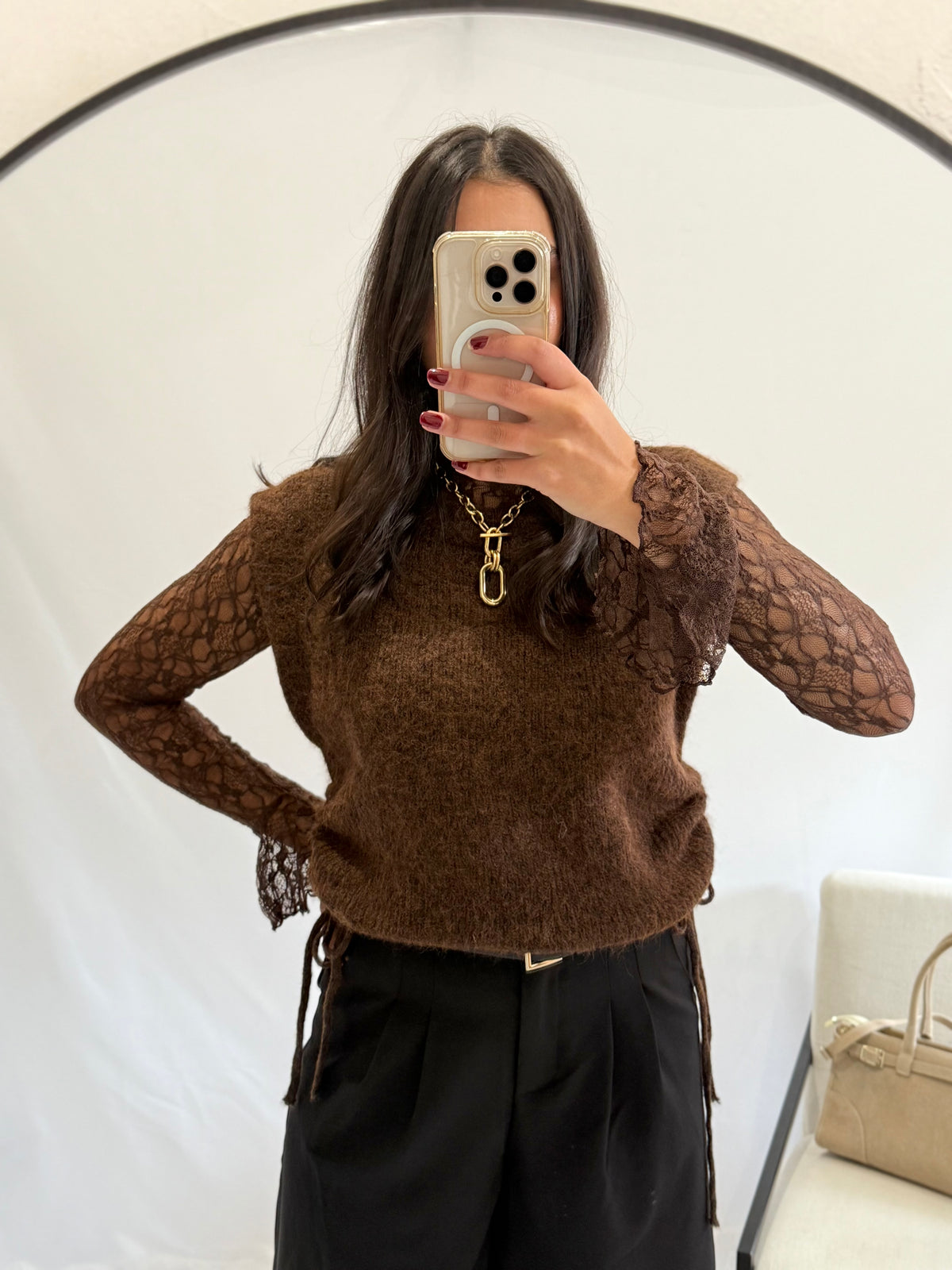 Pull sans manche marron - Giles