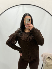 Gilet dentelle choco - Elodie