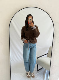Pull vichy marron - Adam