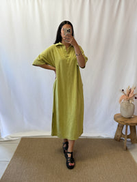 Robe éponge olive - Olivia