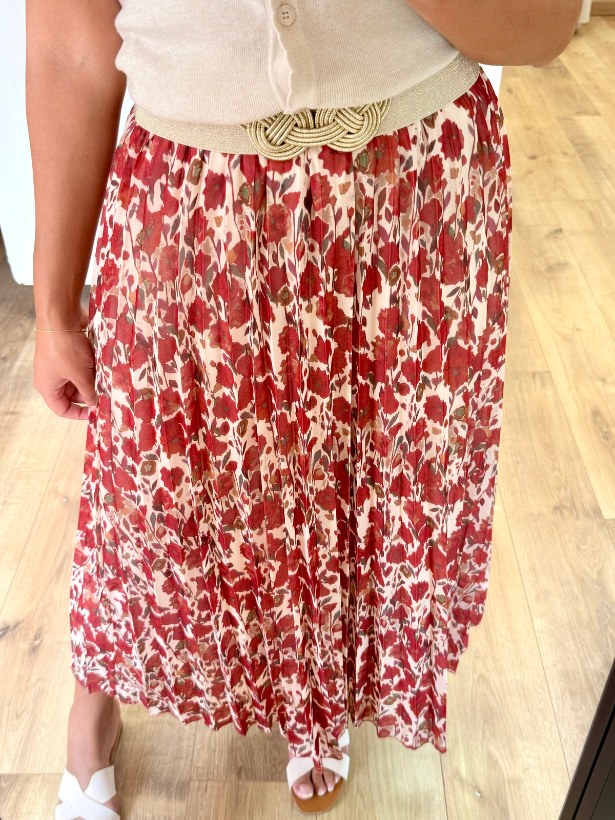 Jupe motifs bordeaux - Elisa