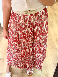 Jupe motifs bordeaux - Elisa