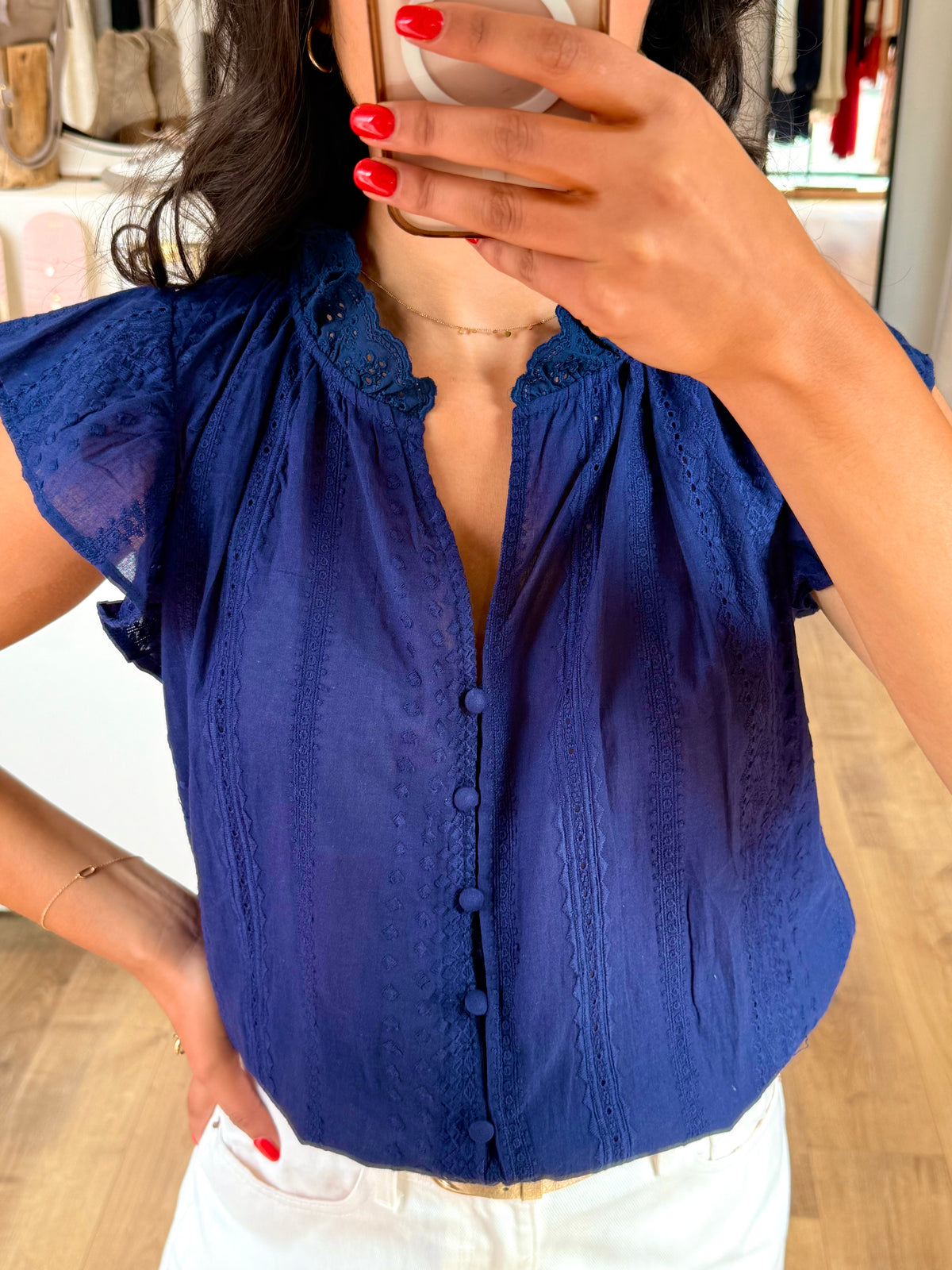Haut broderie Marine - Eliot