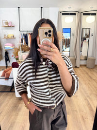 Pull rayure choco - Paula