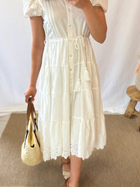 Robe blanc broderie - Sandra