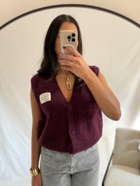 Gilet sans manches prune - Océane