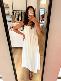 Robe long écru-rose