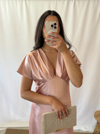 Robe longue rose poudré - Isore