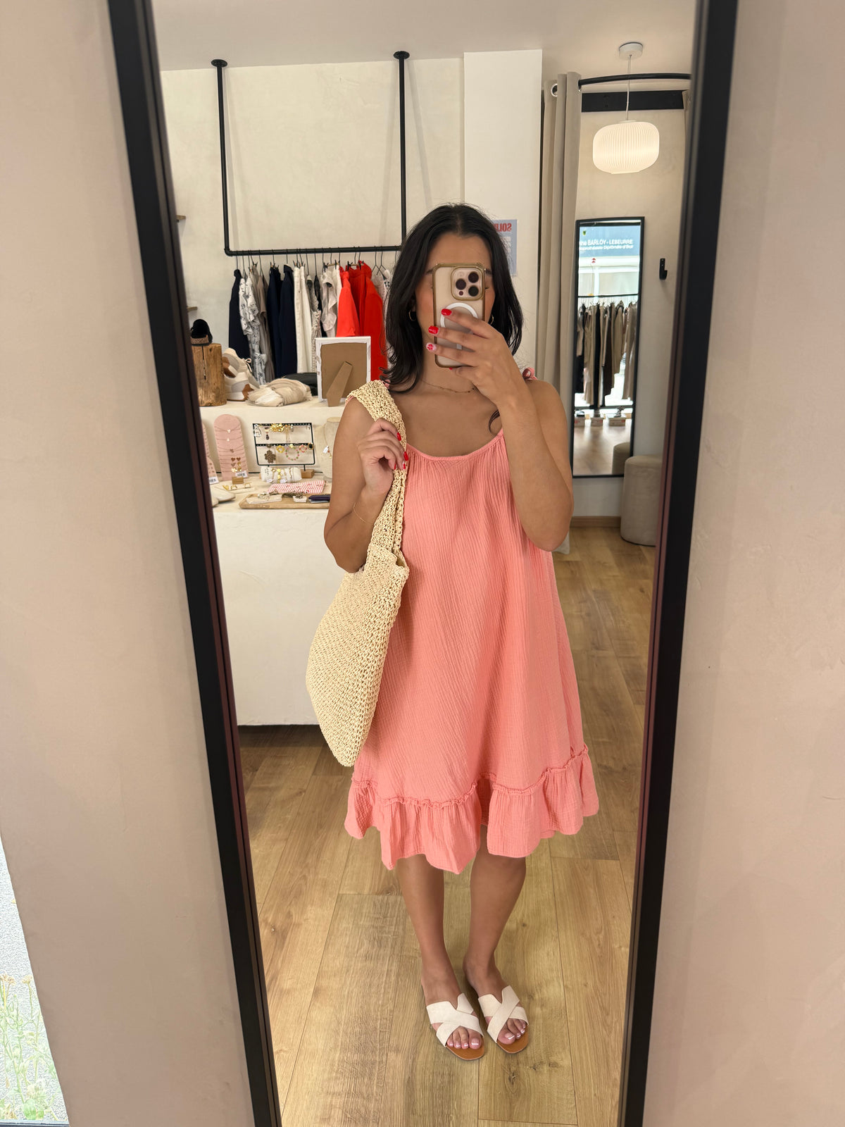 Robe courte saumon - mina