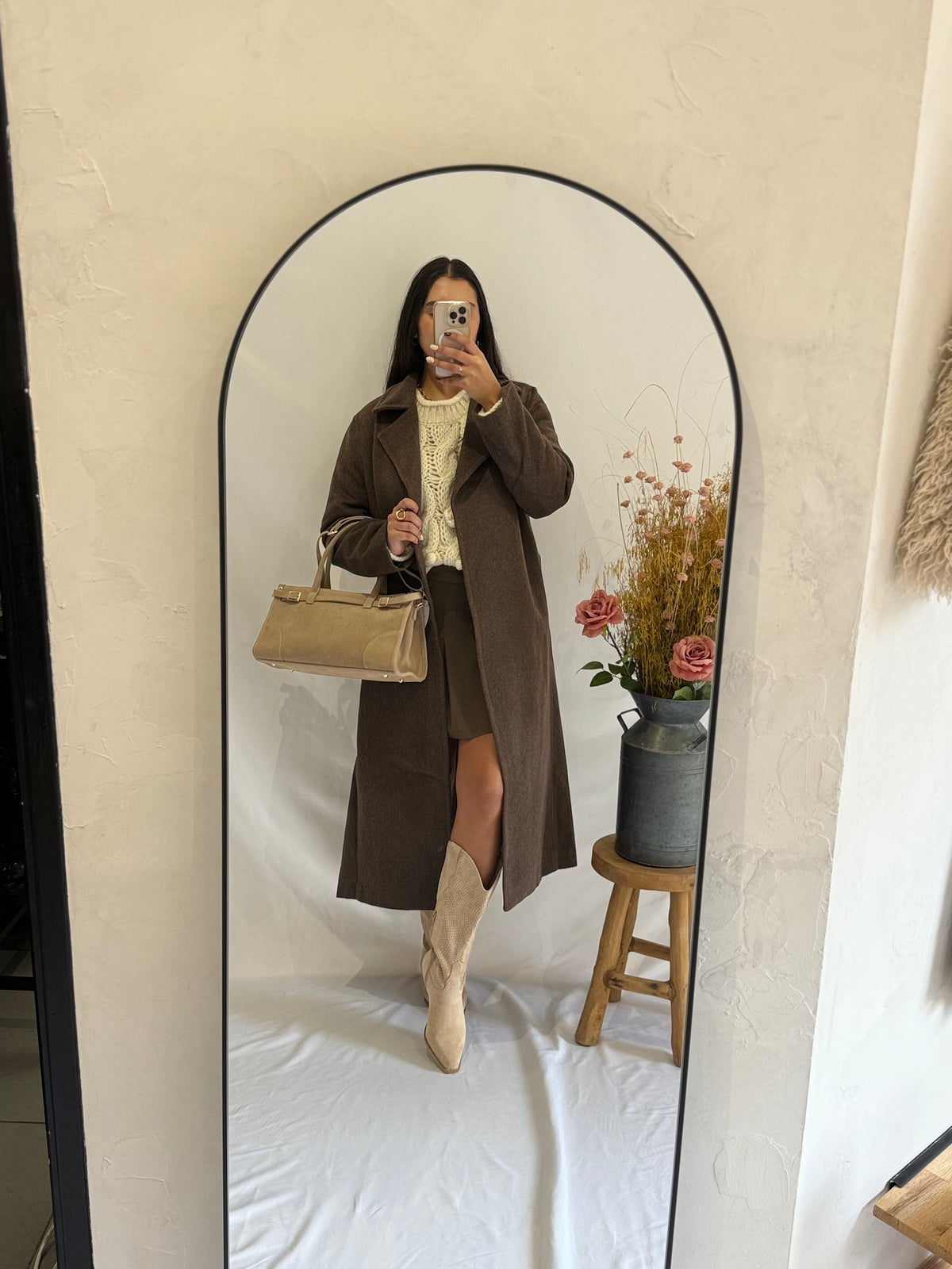 Manteau long coffee - Lio