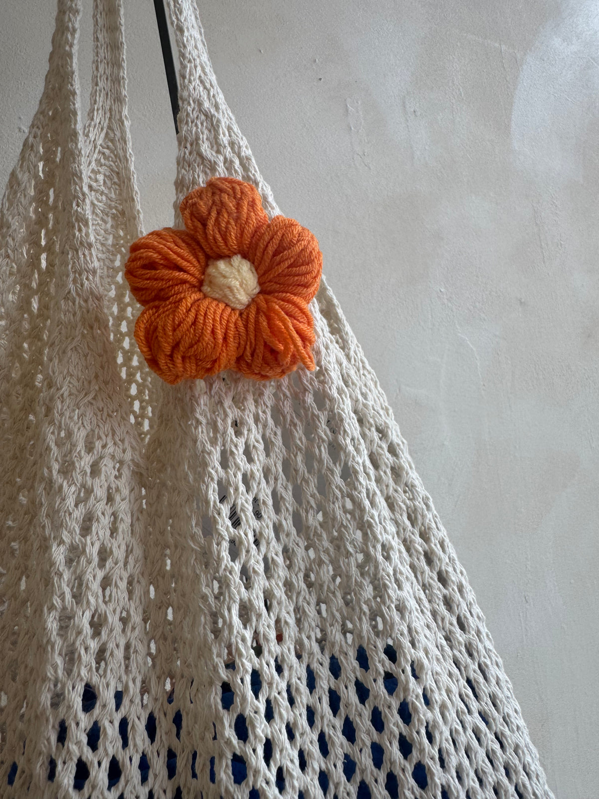 Sac crochet beige - Fleur