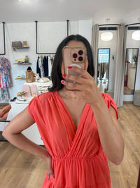 Robe longue corail - monia