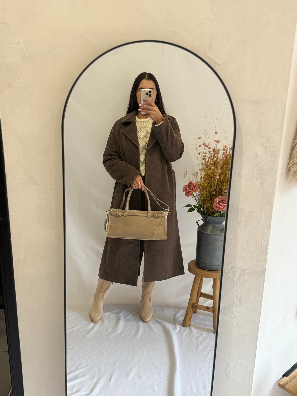 Manteau long coffee - Lio