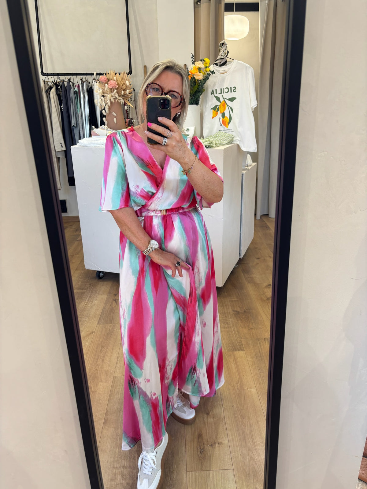 Robe rouge motifs - Adalia