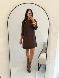 Robe courte marron - Eloane