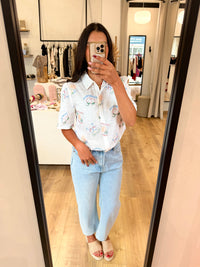 Chemise motifs Blanc - Ana