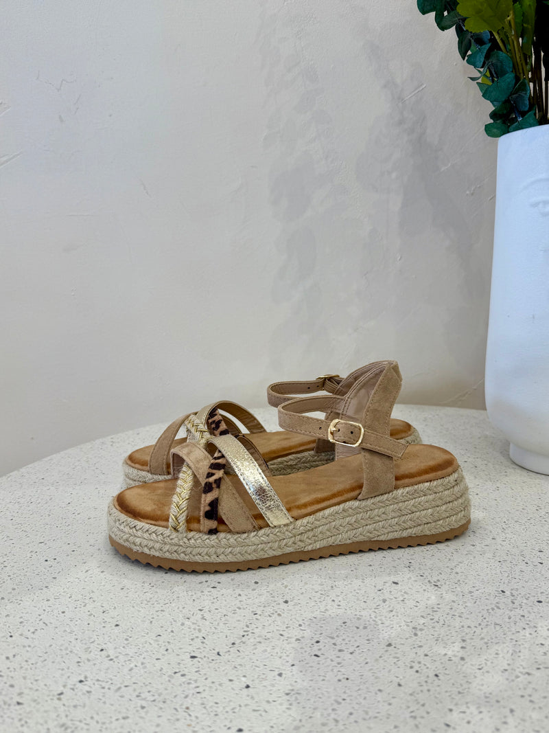 Sandale dore - Leopard