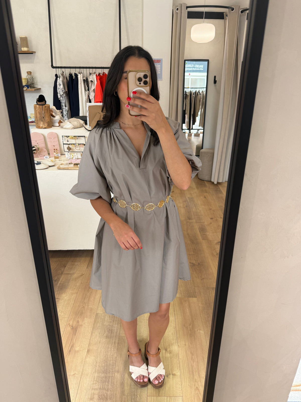 Robe courte taupe - Agatha
