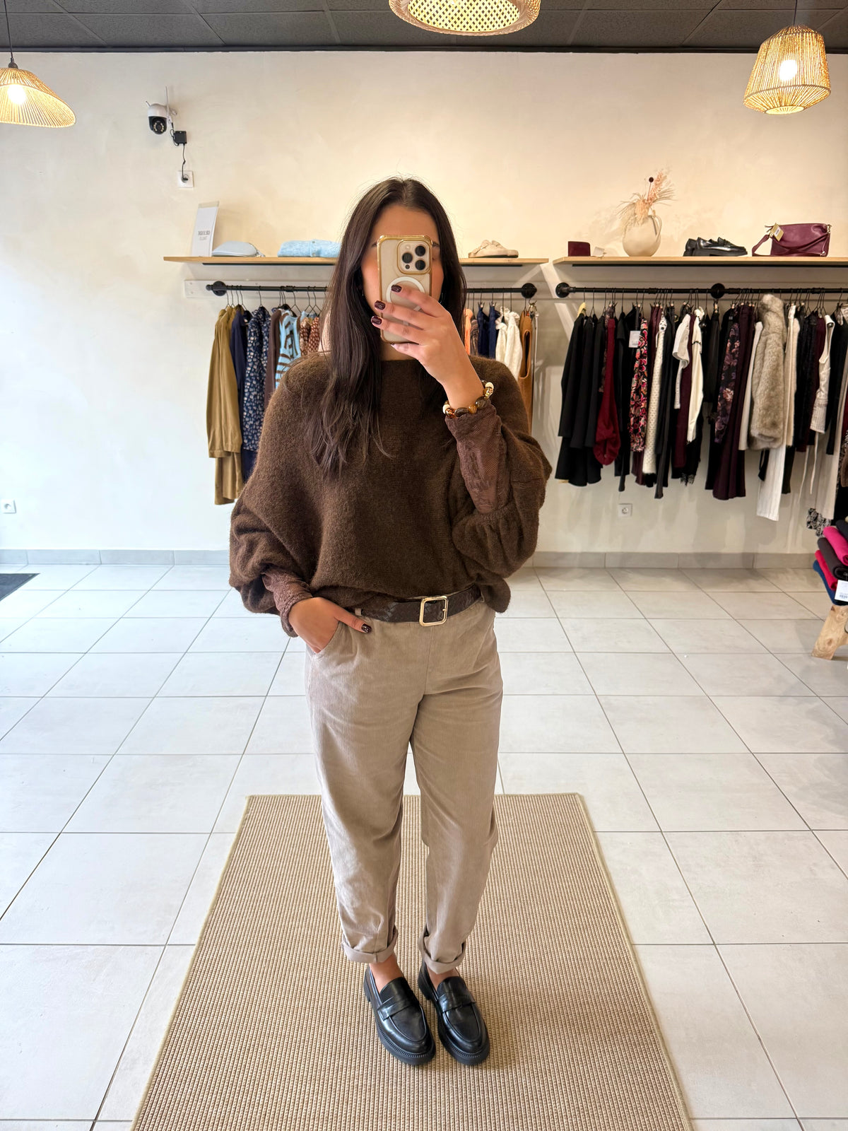 Pantalon velours taupe - Chloé