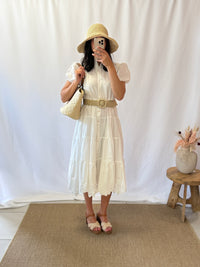 Robe blanc broderie - Sandra