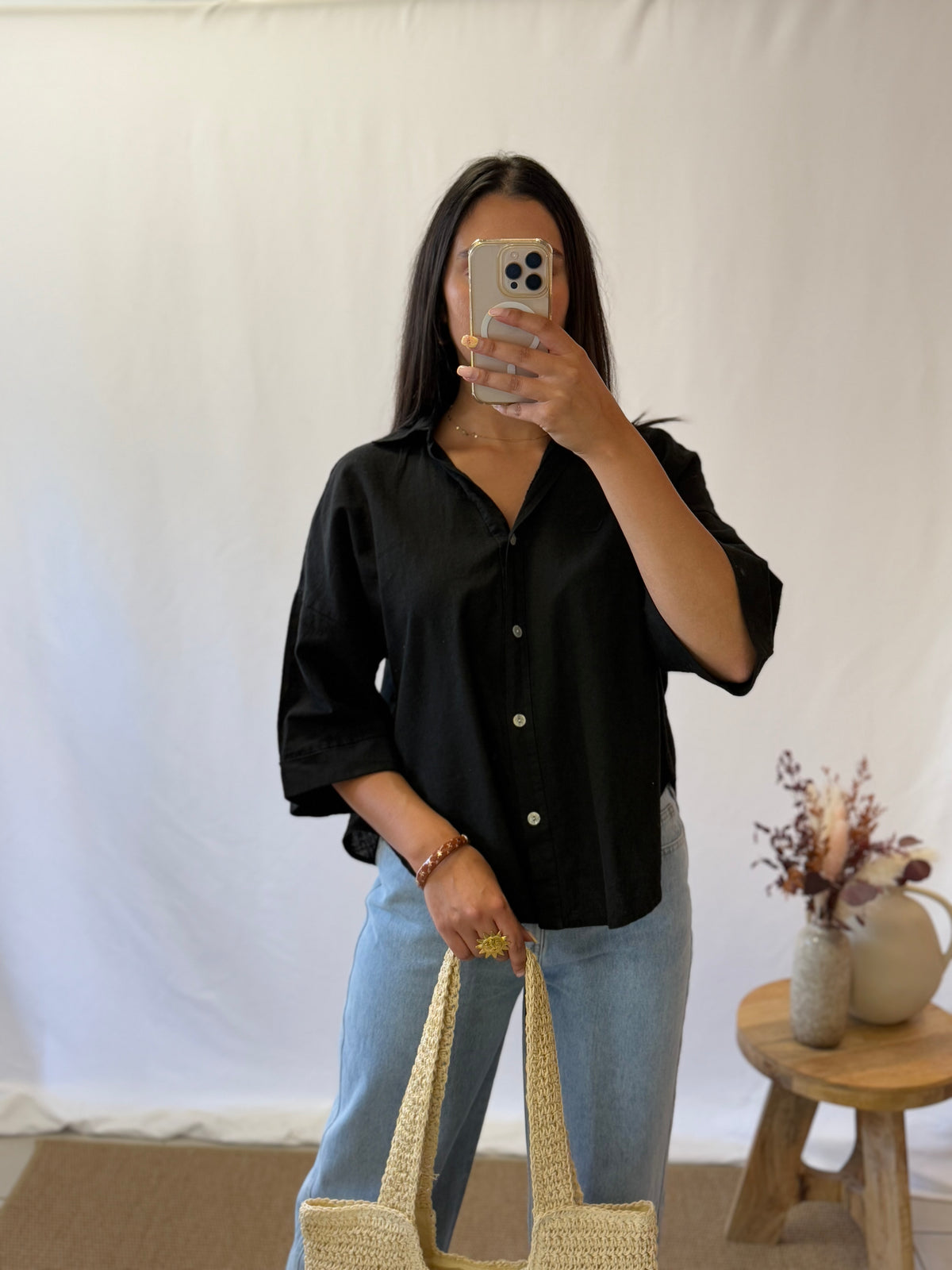 Chemise lin noir - Tom